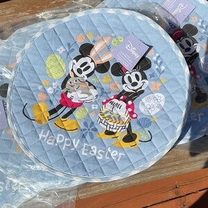 Disney Light Blue Mickey & Minnie Easter Placemats 4 NWT